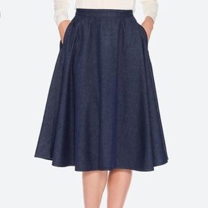 UNIQLO | High Waisted Denim Midi Skirt